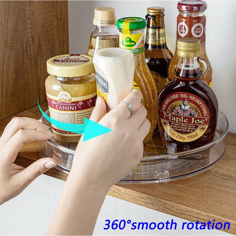 Spesh 2 Pcs Lazy Susan Turntable 360° Rotating Cupboard Organizers