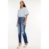 Kan Can Women's High Rise Distressed Slim Straight Jeans (US,