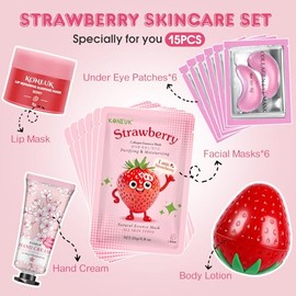 15 PACK Skincare Gifts Set for Teen Girls, Travel Kit & Skin Care Gifts | Under Eye Patches, Facial Masks, Hand Cream, Lip Mask, Body Lotions, Skincar