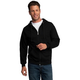Fruit of the Loom Fruit of the Loom Eversoft Fleece Hoodies, Pullover, Moisture Wicking & Breathable, Sizes S-4x, Black Full Zip, XX-Large