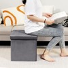 B FSOBEIIALEO Storage Ottoman Cube, Velvet Tufted Folding Ottomans with