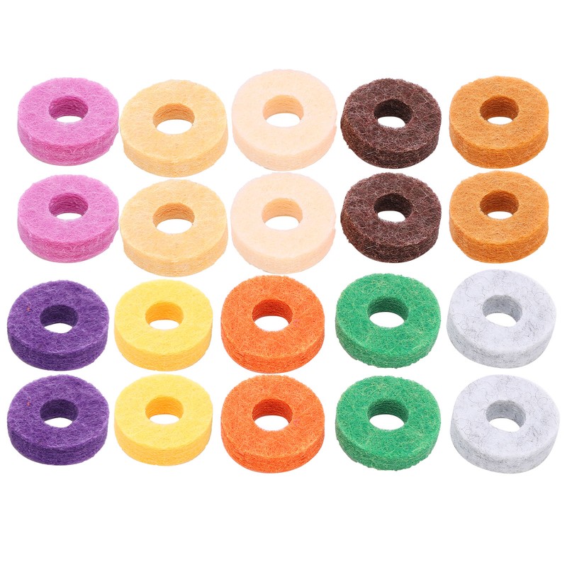 20Pcs Drum Cymbal Felt Multicolour Pad Instrument Accessory Replacement Part