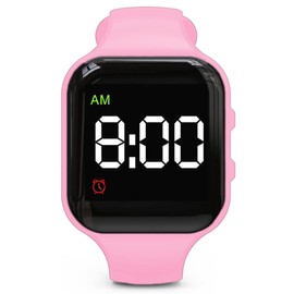 e-vibra Waterproof Potty Training Watch Rechargeable Vibrating Alarm Reminder Watch Silent Wake Up Watch - with Lock (Pink)