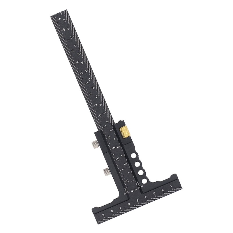 Woodworking Scriber Measuring Tool T Square Ruler Carpentry Multifunctional Aluminum