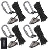 Hikeman 4 Pack Camping Rope with Locking Carabiner Clip,4mm Reflective