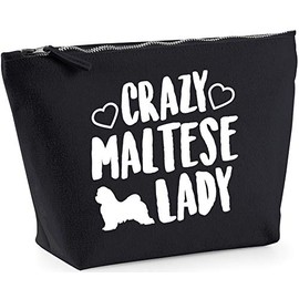 Hippowarehouse Crazy moltese lady dog printed make up cosmetic wash bag 18x19x9cm