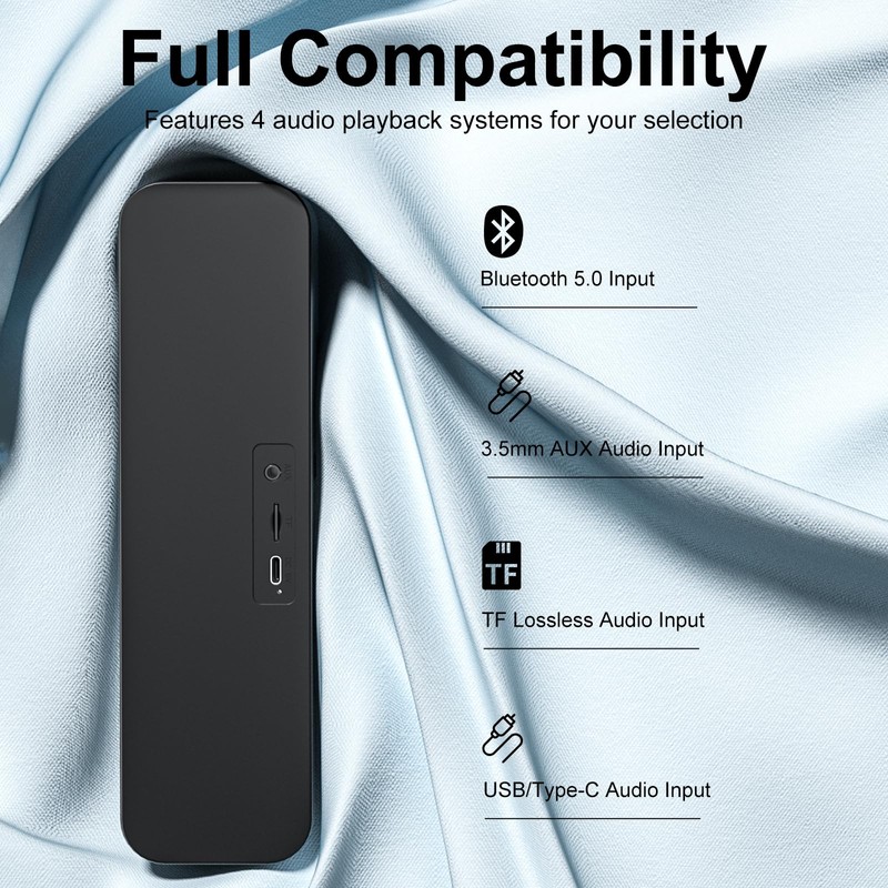 Computer Speakers for Desktop PC,Rechargeable Bluetooth Speaker,Small Computer Soundbar with