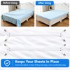Premium Sheet Straps, Adjustable Crisscross Fitted Sheet Clips (2, White)
