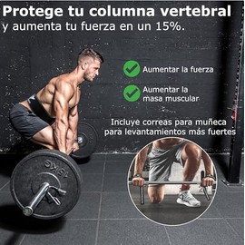 Vikingstrength - Cinturón de levantamiento de pesas de alta calidad con correas de elevación, cinturón de levantamiento de pesas para hombres y mujere