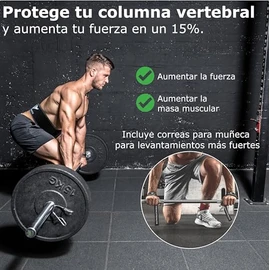 Vikingstrength - Cinturón de levantamiento de pesas de alta calidad con correas de elevación, cinturón de levantamiento de pesas para hombres y mujere