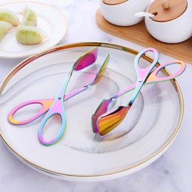 Buyer Star Bread Tongs, Stainless Steel Kitchen Serving Barbecue Tongs for Pasta BBQ Meat Appetizers Pastries Steak Cooking Tool