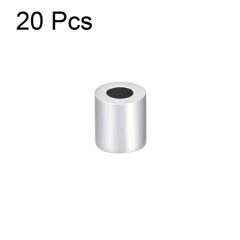 sourcing map M2 Aluminium Alloy Sleeve Crimp 2 mm Steel