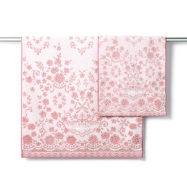 JILL STUART Dolce Face Towel, Pink, Flower, Non-twist Yarn, Full Feed Cotton, 58-1882150, Approx. 13.4 x 31.5 inches (34 x 80 cm)