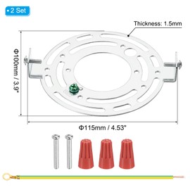PATIKIL 115mm (4.53") Universal Light Fixture Mounting Bracket Kit, 2 Set Light Crossbar Round Ceiling Plate with Screw for Wall Light Ceiling Light Pendant Chandelier