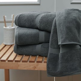 Towel Bazaar Premium Cotton Super Soft and Absorbent Turkish Towels (4-Piece Bath Towels, Dark Gray)