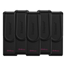 PSA COMPUTO Y PAPELERIA Kit de 5 Memorias USB DTXS/64GB, 64GB, USB-A 3.0, Negro El tapón Giratorio Permite un Acceso Sencillo y Proteger el Conector USB.