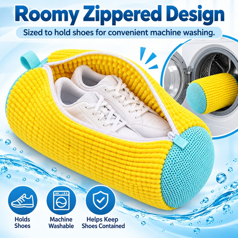 Shoe Washing Machine Bag for Sneakers – Reusable Zippered Laundry