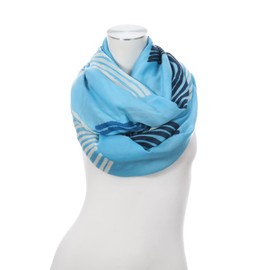 Majea Women's Snood Scarf, Tube Scarf, Neckerchief (880027) (Blue 4)