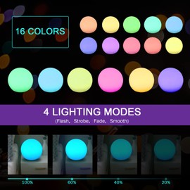callyan 4pcs Floating Pool Lights, 3-Inch LED Ball Rechargeable Hot Tub Accessories with Remote Control, 16 RGB Colors Orb Lamp for Pool Spa Bathtub Garden Home Decor Party Decoratio