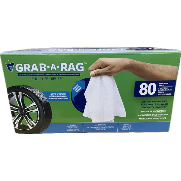 Grab A Rag Grab-A-Rag Washable Microfibre Rags, 80-Count