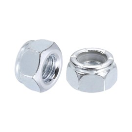 uxcell 10Pcs 5/16"-18 Nylon Insert Hex Lock Nuts, Carbon Steel Self-Locking Nylon Insert Stop Nut for Industrial Construction Fasteners, White