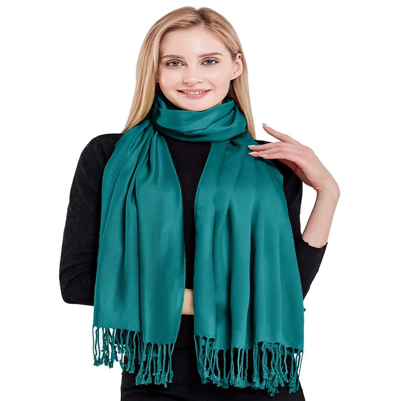 Jade Green Solid Colour Design Shawl Scarf Wrap Stole Pashmina