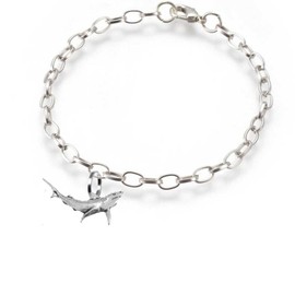 pp-f13 Shark Fish fine lead free English Pewter charm on a belcher link chain anklet bracelet