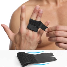 Mezeic Finger Splint Finger Buddy Wraps Reusable Finger Support Sleeves, Adjustable Elastic Trigger Finger Splints Compression Straightening Mallet Finger Brace for Arthritis Pain, Sport Injuries - L