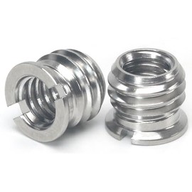 HITHUT Stainless Steel 1/4"-20 Female to 3/8"-16 Male Convert Screw Adapter 2 Pieces 8mm Height