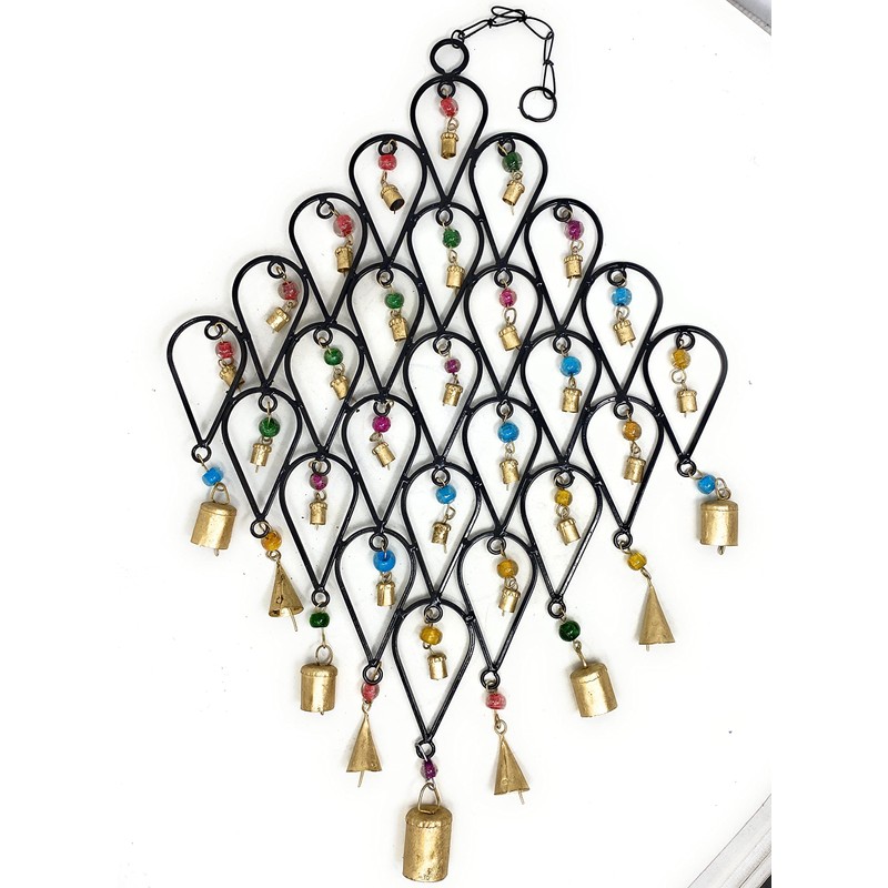 India Recycled Iron Bells Teardrop Wind Chime