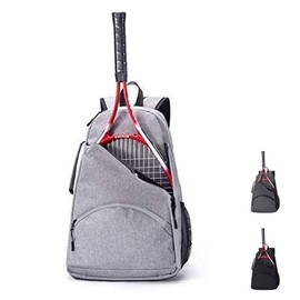 QCWN - 2 bolsas de tenis para hombres y mujeres, mochila de tenis, bolsa de tenis duradera, bolsa de tenis de pickleball, bolsa de tenis impermeable, soporte de raquet para pelotas, paletas de pickleball, raquetas de bádminton
