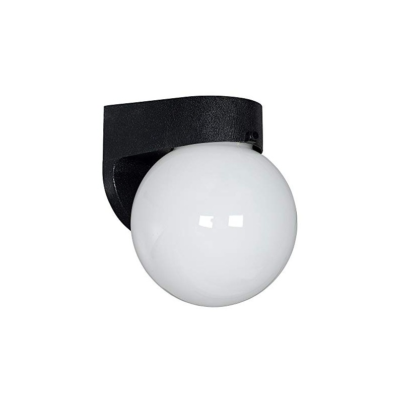 Sunset Lighting F4308-31 Outdoor Wall Sconce with Opal Glass, Black