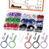 Rustark 372Pcs 6 Colors Key Chain Ring Kit Including 72Pcs