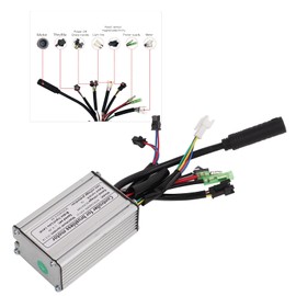 RiToEasysports Electric Bicycle Controller, Electric Bicycle 36 V/48 V 15 A Sine Wave Controller 6 mos with Light Cable for 250 W Brushless Motor Accessories for Conversion of E-Bikes Ride