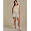 luvamia Linen Shorts for Women High Waisted Buttoned Elastic Waist