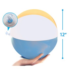 Novelty Place Inflatable Beach Balls - 3 Pack, 12" Diameter, White Panels Alternate with Macaron Colors, Leak-Proof PVC - Summer Beach Pool Party Supplies, Fun Floating Toys for Teenagers, Adults