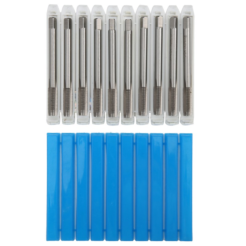 10pcs Thread Tap Set Straight Flute HighSpeed Steel Machine Tap