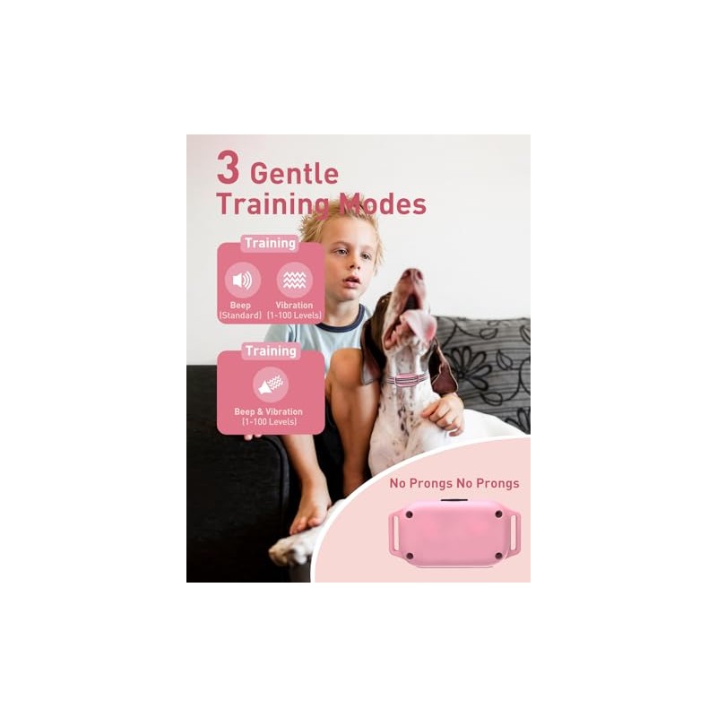 No Shock Dog Training Collar, Beep and Vibrating Dog Collar