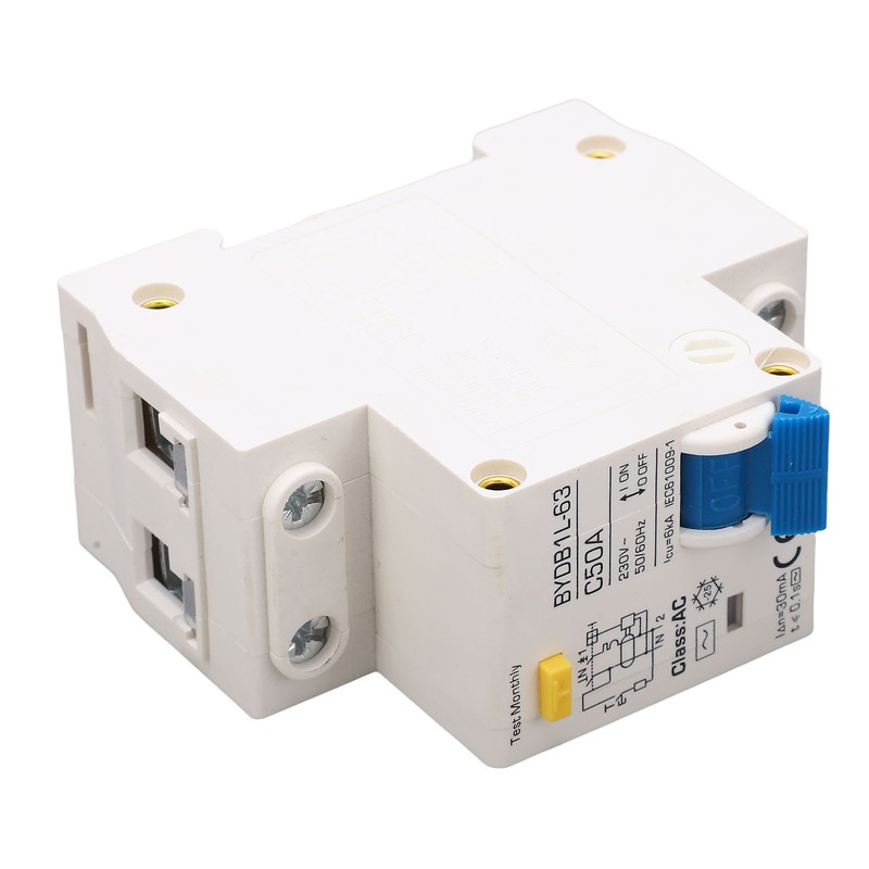 Circuit Breaker 1P+N 50A 230V AC MCB Leakage Protection Switch