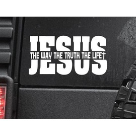 Thistle Brook Cottage Jesus The Way The Truth The Life Christian Car Decal Sticker Back Window Transfer 3.5H x 7W White