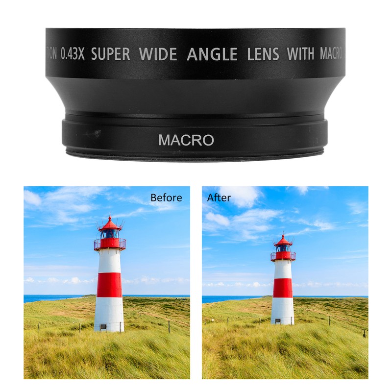 72mm 0.43X Wide Angle Macro Lens for Camera Lens with