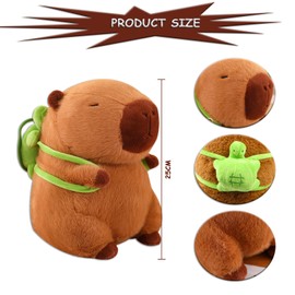 Capybara Plush Toy 25cm Simulation Turtle Capybara Plush Toy Cute Capybara Plush Toy Capybara Plush Dolls Capybara Gift for Kids Boys Girls