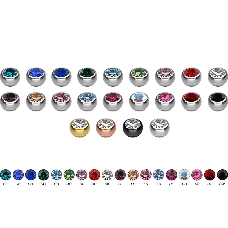 PIERCINGLINE Universal Titanium Screw Ball Crystal Piercing Banana Bell Replacement