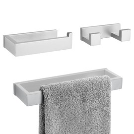 3 Pieces Bathroom Hardware Accessories Set, Set SUS304 Stainless Steel Towel Ring Set Wall Mounted Brushed Nickel