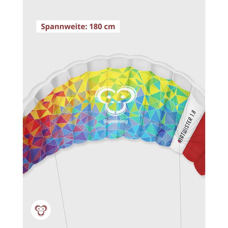Skymonkey Airtwister 1.8 Parafoil Kite incl. Carrying Bag and Flight