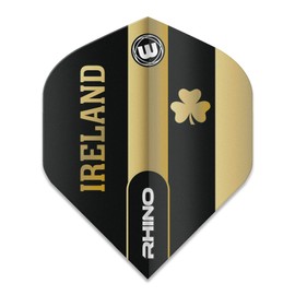 WINMAU Rhino Ireland Black and Gold Flights - 1 Set per Pack (Total 3 Flights)