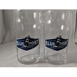 Blue Point Shaped Pint Glasses - Set of 2