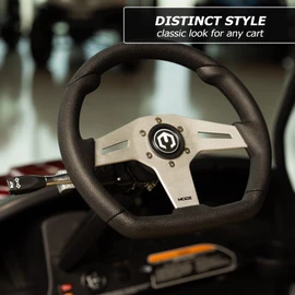 MODZ Barton Golf Cart Steering Wheel with Adapter - Fits All Yamaha Models - Silver