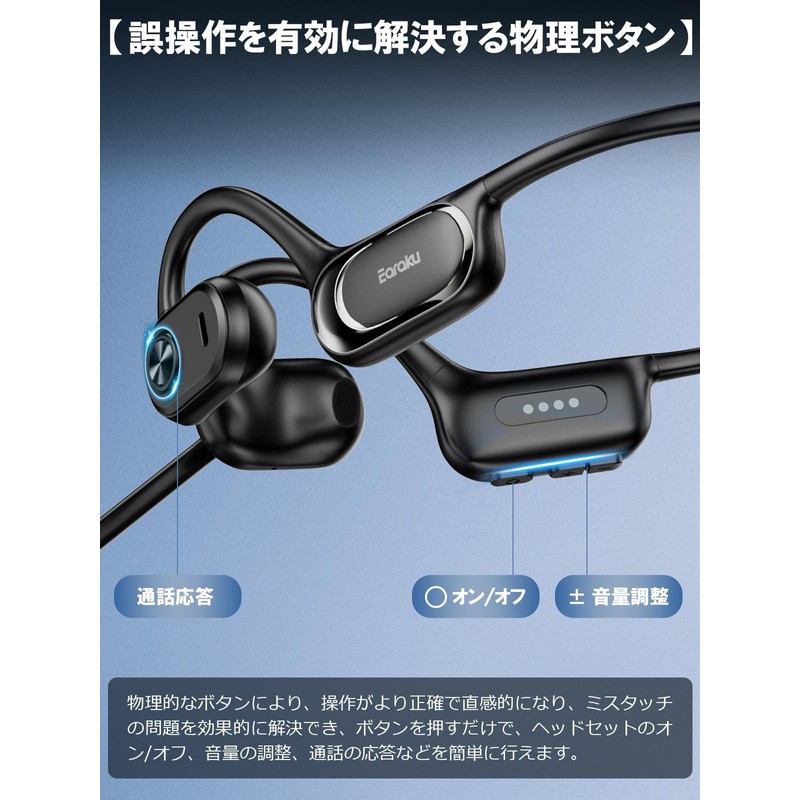 Earaku Bluetooth Headset, ENC High Precision Noise Canceling, Ultra Clear