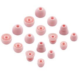 ALXCD Replacement Ear Tips for Powerbeats Pro Headphone, 8 Pairs S/M/L/D 4 Sizes Soft Silicone Earbud Tips, Fit for Powerbeats Pro (Cloud Pink)